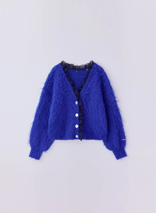 2wayファーニットカーディガン (Royal Blue / Free)