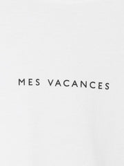 [3set]【MES VACANCES×airCloset24SS】<br>レディビートルギャザージレ(LATTE)<br>Organic cotton ロゴTシャツ<br>【MES VACANCES×EDWIN】CO:RE Denimワイドパンツ(Indigo) - LES TROIS GRACES