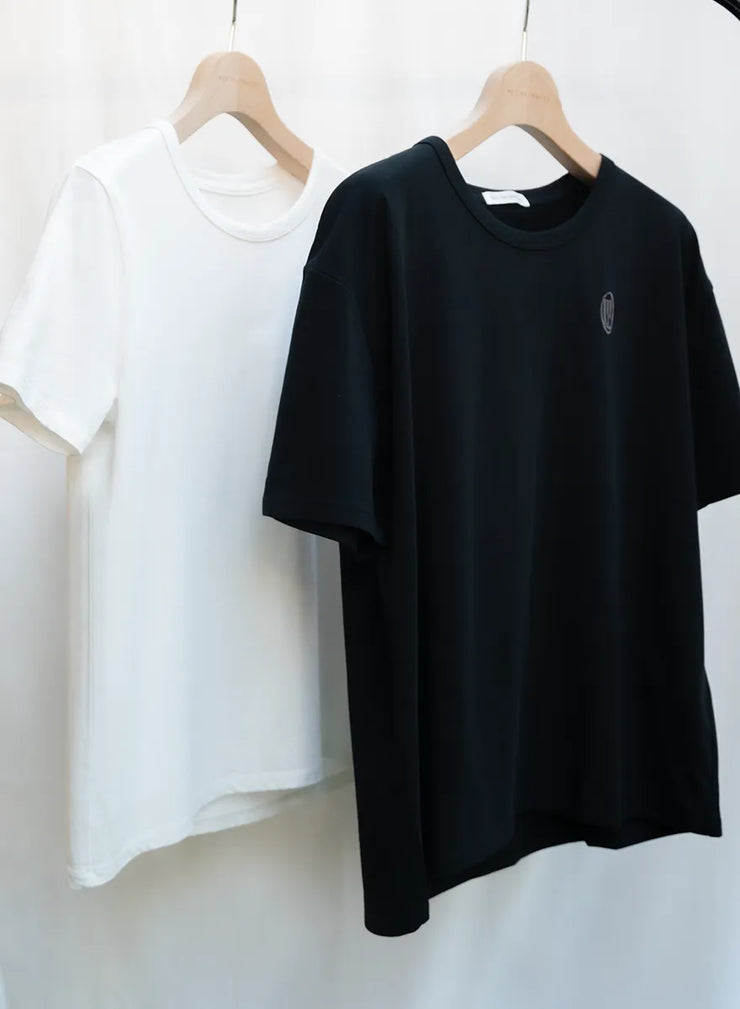 [2SET]ロゴ刺繍Tシャツ（WHITE / BLACK）