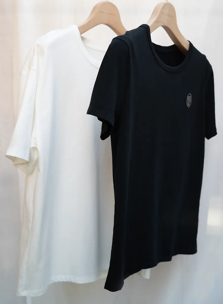 [2SET]ロゴ刺繍Tシャツ（WHITE / BLACK）