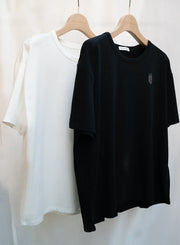 [2SET]ロゴ刺繍Tシャツ（WHITE / BLACK）