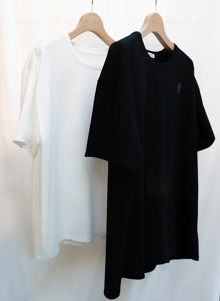 [2SET]ロゴ刺繍Tシャツ（WHITE / BLACK）