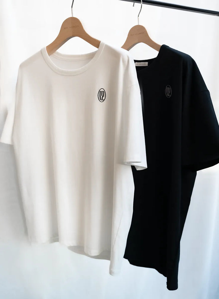 [2SET]ロゴ刺繍Tシャツ（WHITE / BLACK）