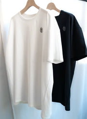 [2SET]ロゴ刺繍Tシャツ（WHITE / BLACK）