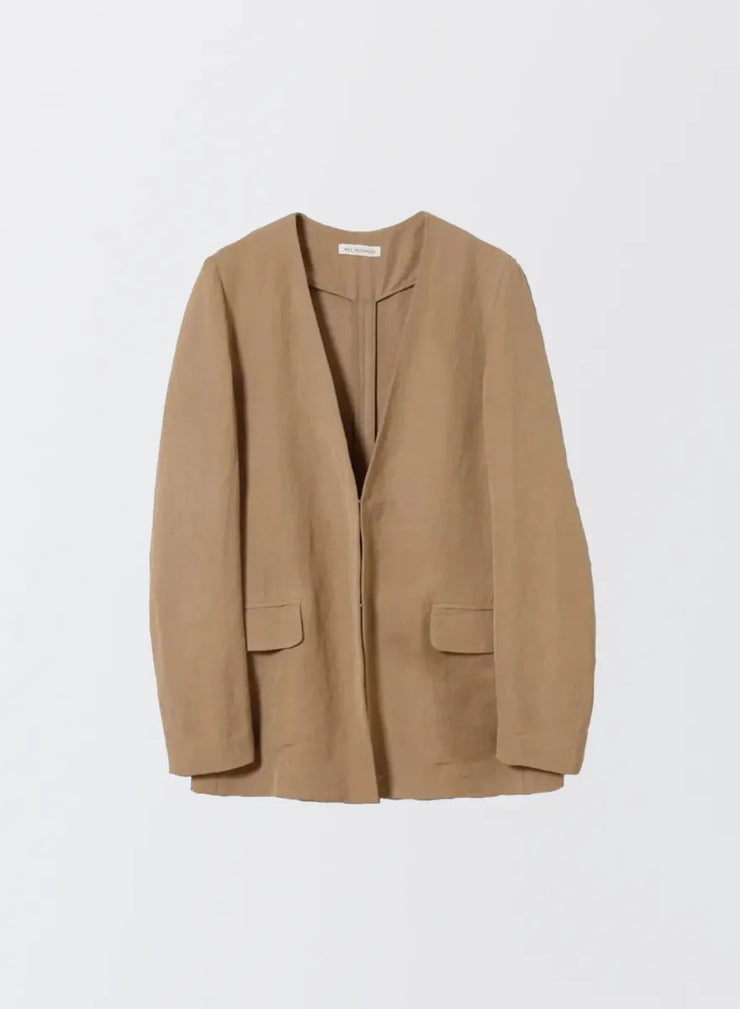 ウォッシャブルノーカラージャケット