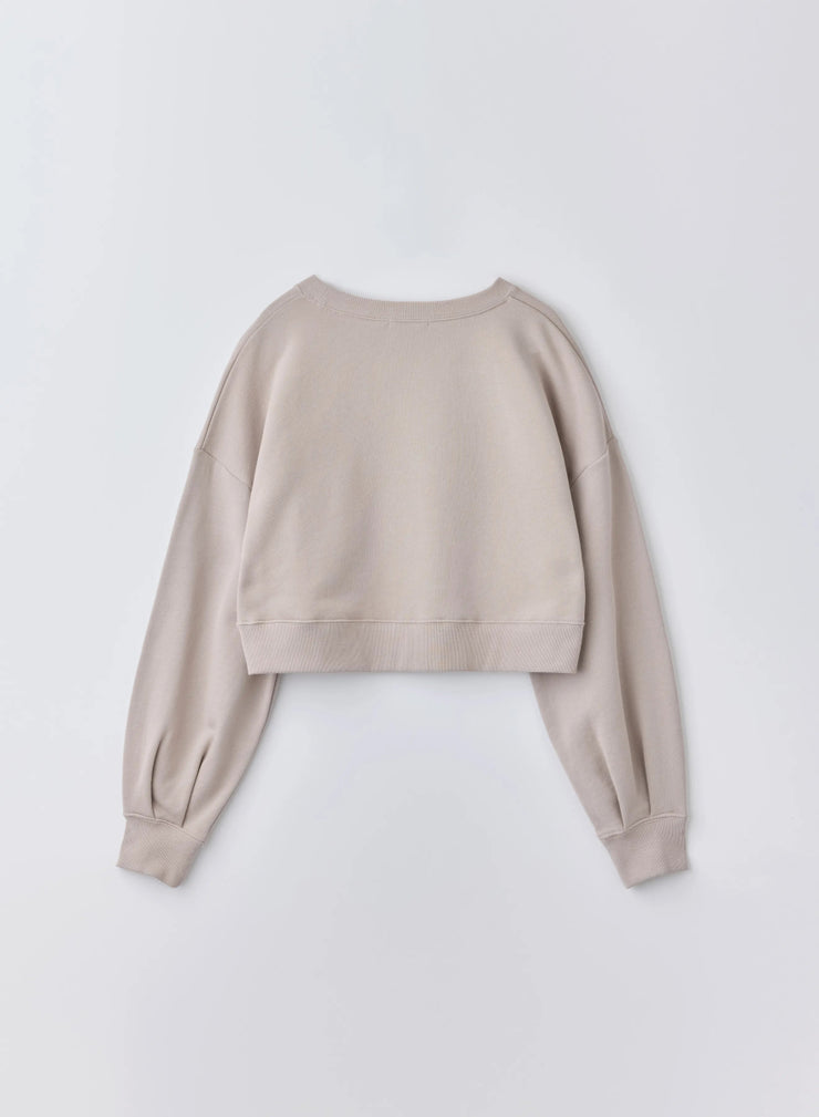ロゴ刺繍ショートスウェット（BLACK / ASH GRAY / OFF WHITE） - MES VACANCES