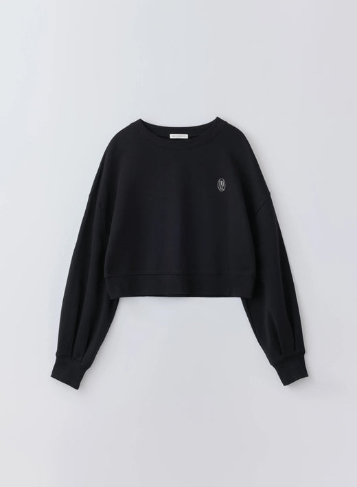 ロゴ刺繍ショートスウェット (BLACK / Free)