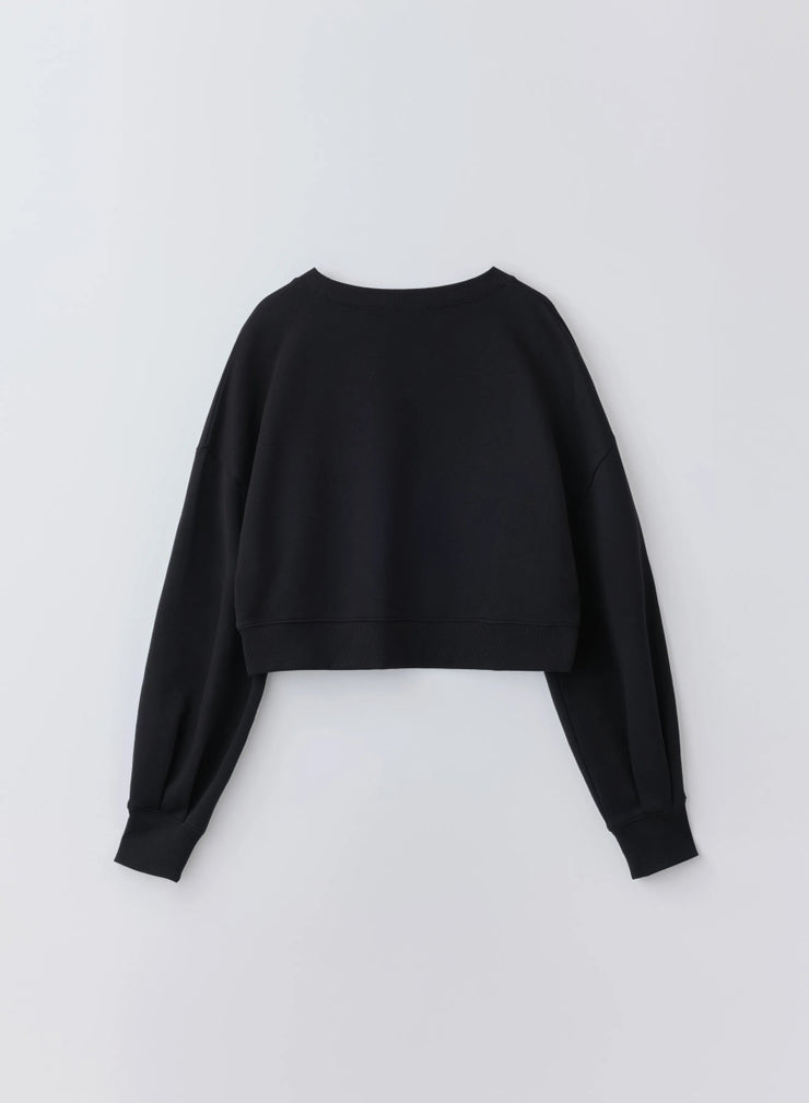 ロゴ刺繍ショートスウェット（BLACK / ASH GRAY / OFF WHITE） - MES VACANCES