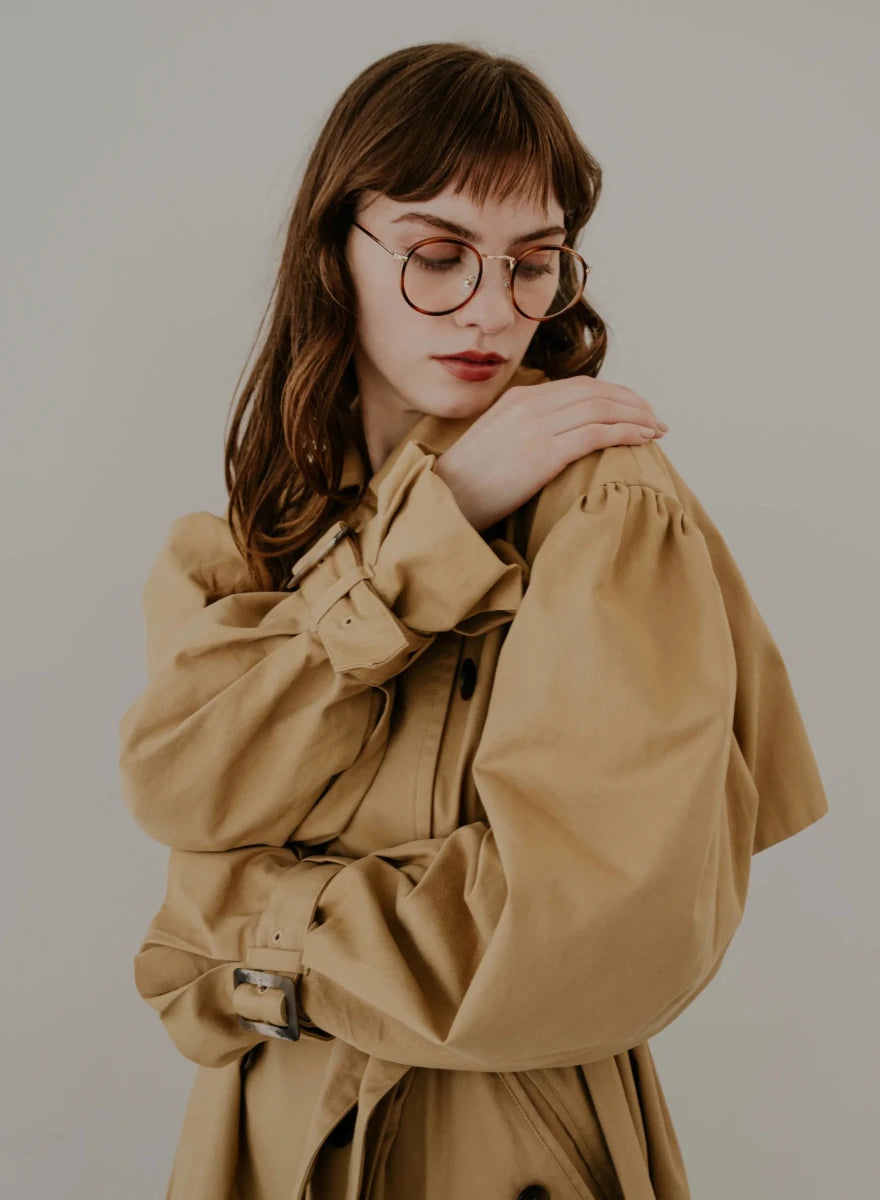Organic cottonパフスリーブトレンチコート – MES VACANCES