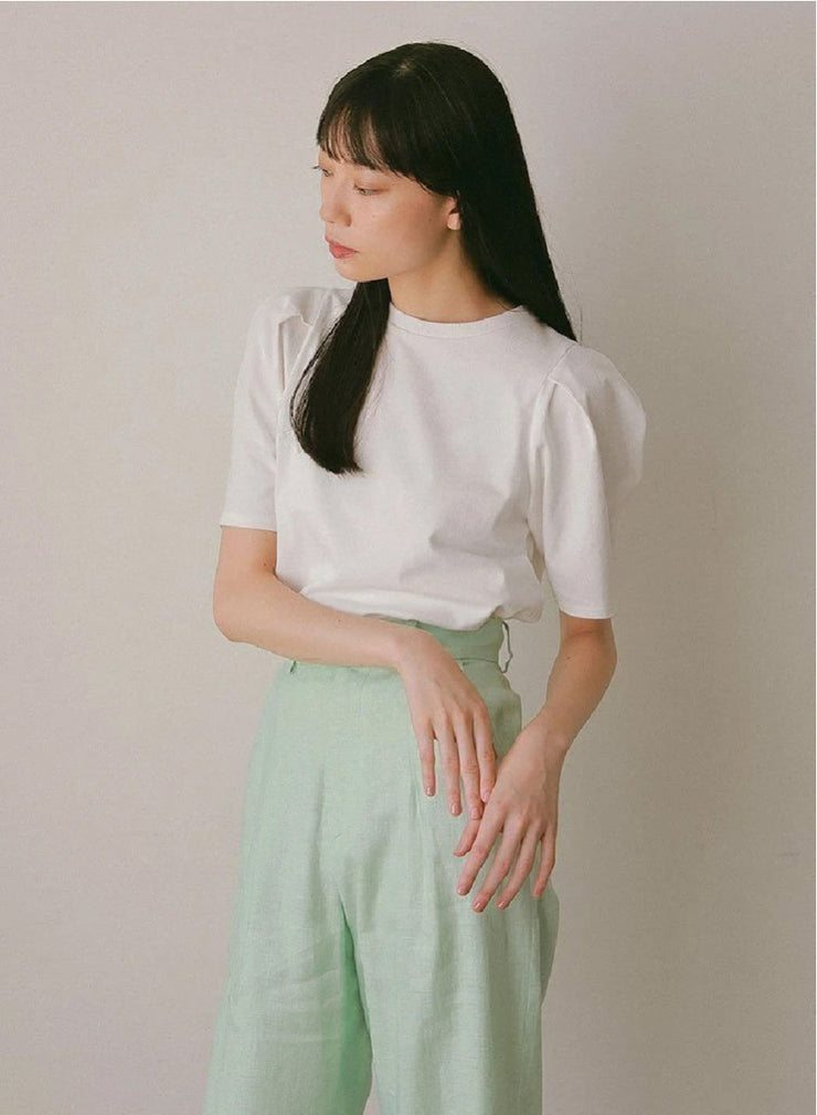 Organic cotton タックスリーブトップス - MES VACANCES