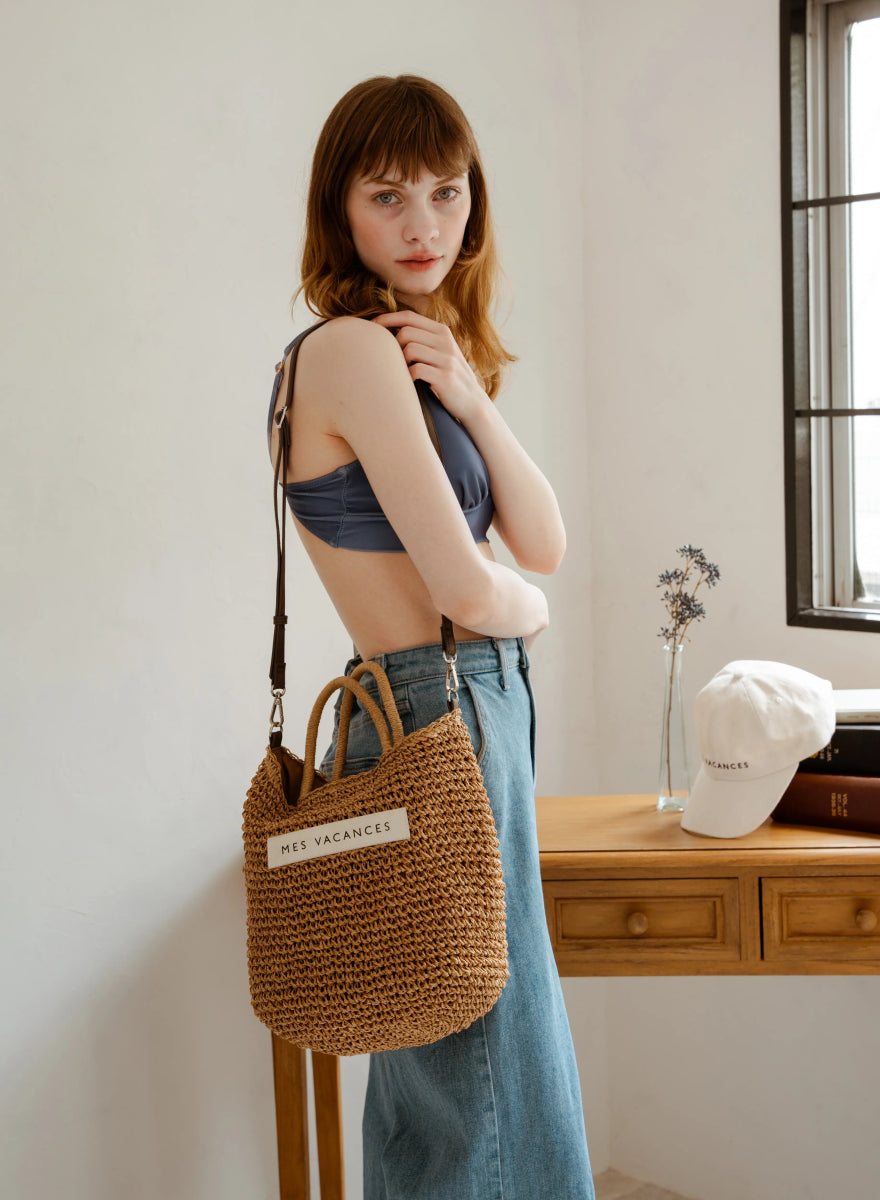 ロゴバスケットバッグ（Natural Brown） – MES VACANCES