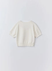 テンセルシルクロゴ刺繍ニット - MES VACANCES