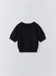 テンセルシルクロゴ刺繍ニット - MES VACANCES