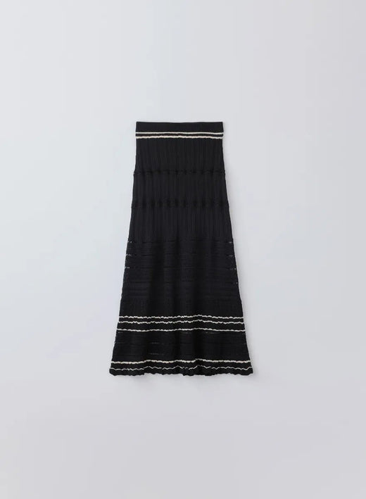 サマーニットクロシェスカート (Black / Free)