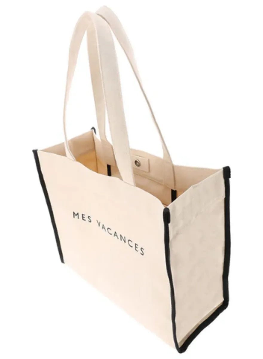 キャンバス ロゴ トートバッグ MES VACANCES - キャンバスロゴトートバッグ