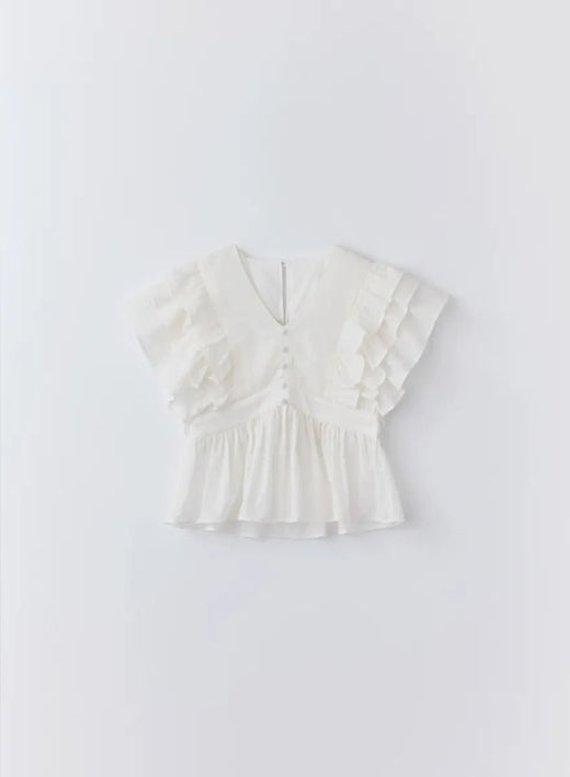 フラワーペタルブラウス (White / Free)