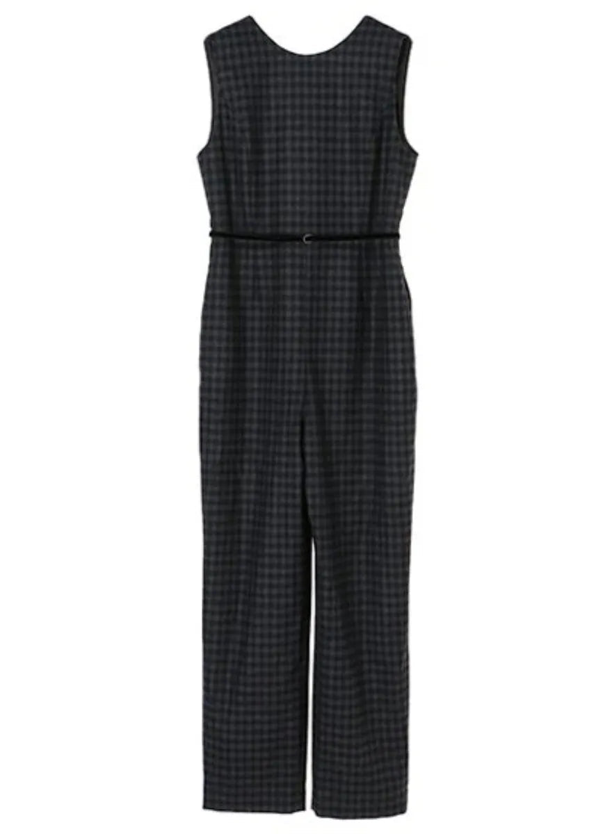 MES VACANCES - ウールチェックオールインワン