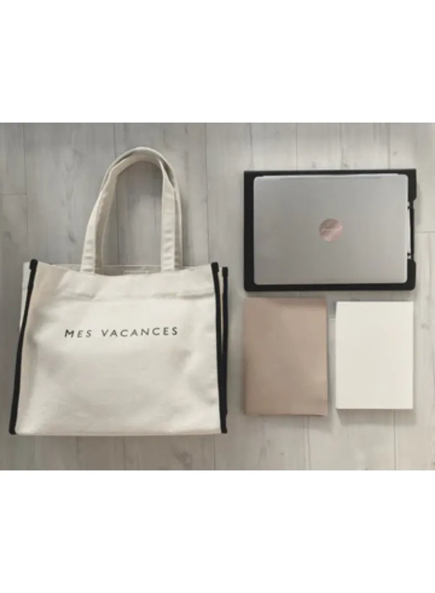 MES VACANCES - キャンバスロゴトートバッグ