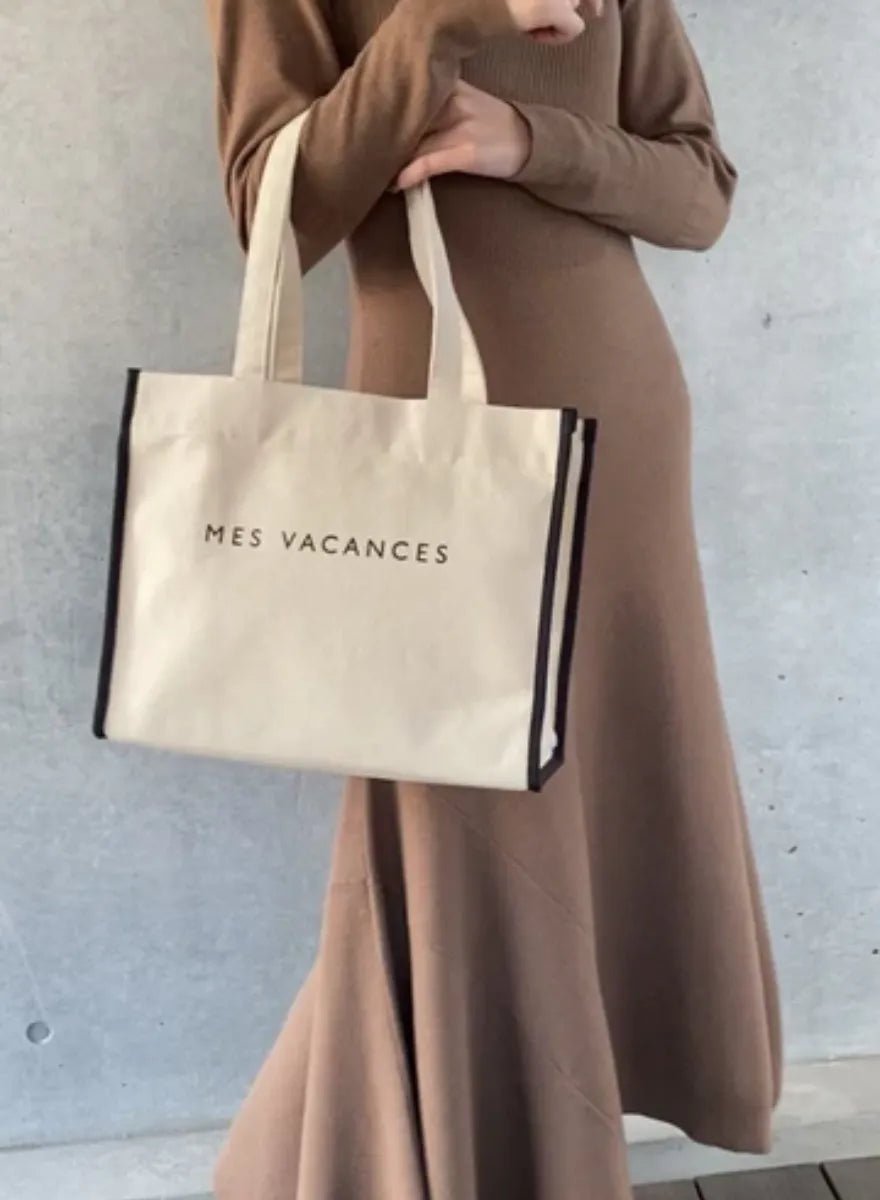 MES VACANCES - キャンバスロゴトートバッグ