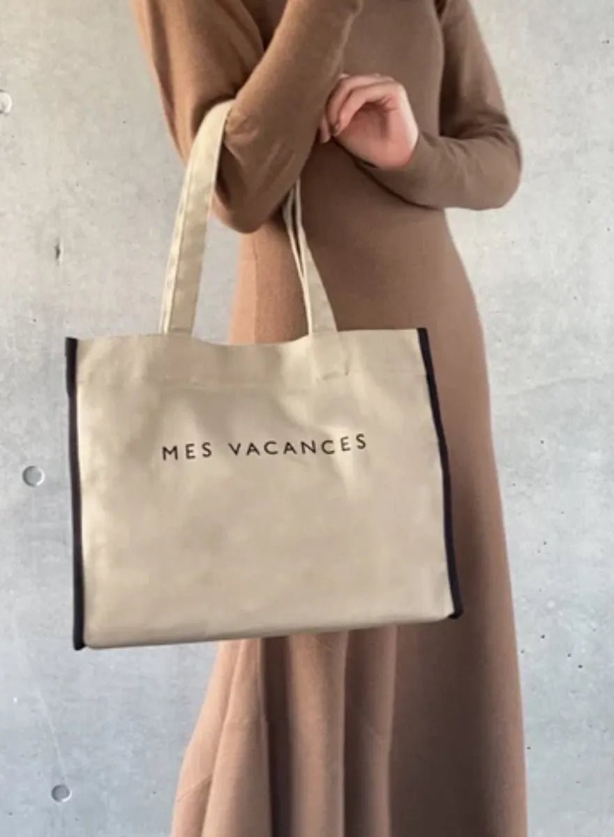 MES VACANCES - キャンバスロゴトートバッグ