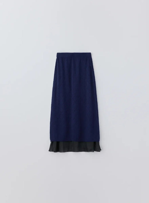 ラッフルレイヤードニットスカート (Vintage Navy)