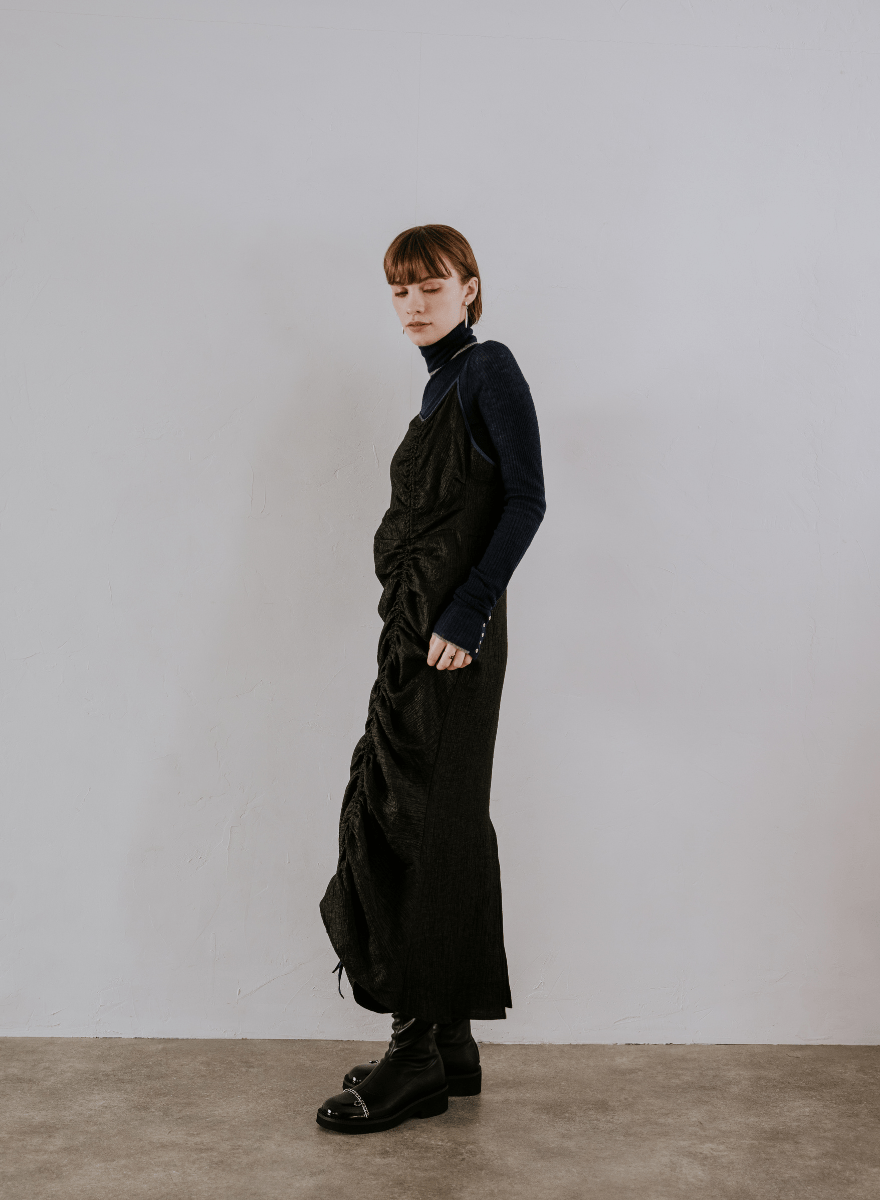 アシンメトリーギャザーキャミソールワンピース – MES VACANCES