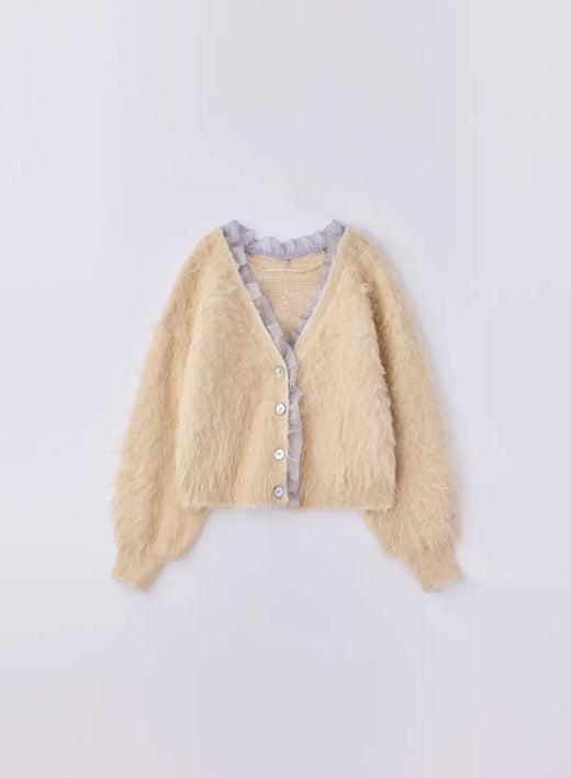 2wayファーニットカーディガン (Heather Beige / Free)