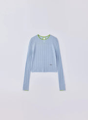[SET] シルクレース編みショートトップス＋ツイーディーニットパンツ - MES VACANCES