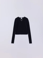 [SET] シルクレース編みショートトップス＋ツイーディーニットパンツ - MES VACANCES
