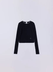 [SET] シルクレース編みショートトップス＋ツイーディーニットパンツ - MES VACANCES