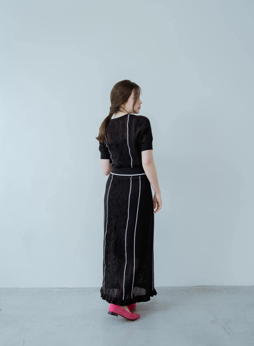 SET] ボタニカルメッシュニットトップス＋ボタニカルメッシュニット