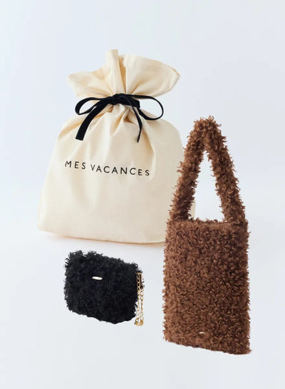 【ギフトSET】エコカールファーポーチ＋エコカールファートートバッグ - MES VACANCES