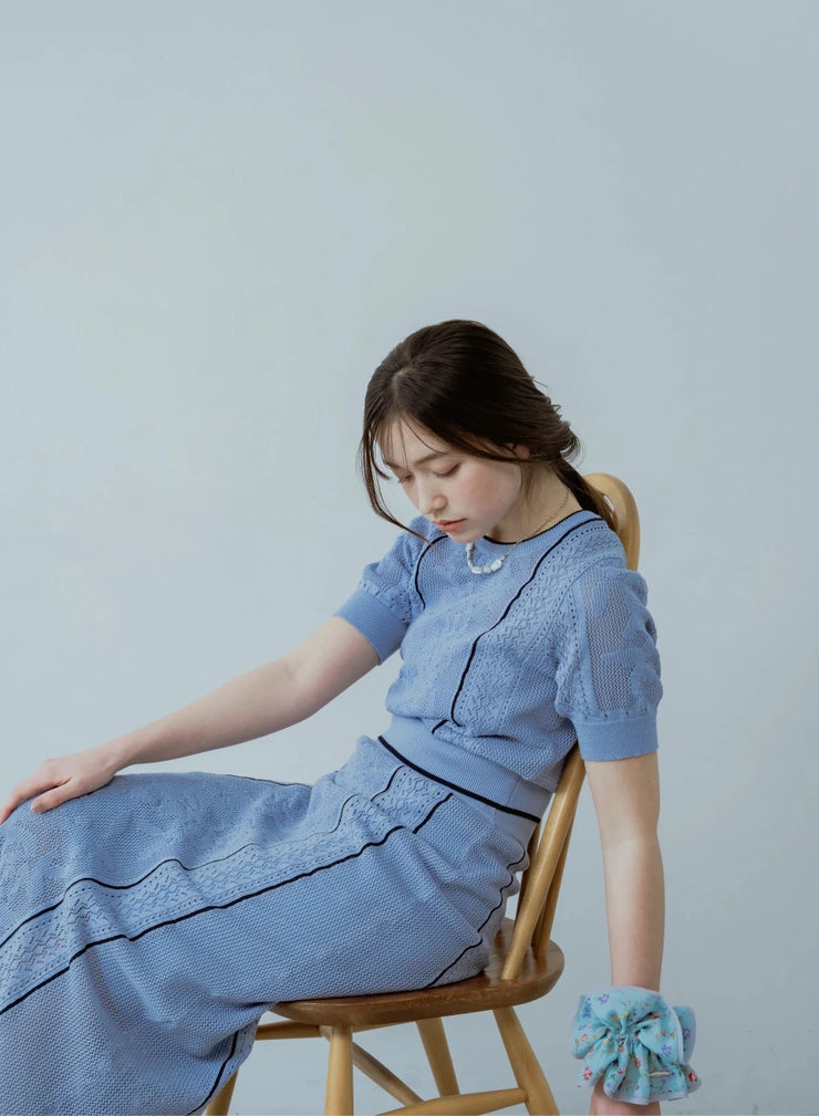 ボタニカルメッシュニットトップス – MES VACANCES