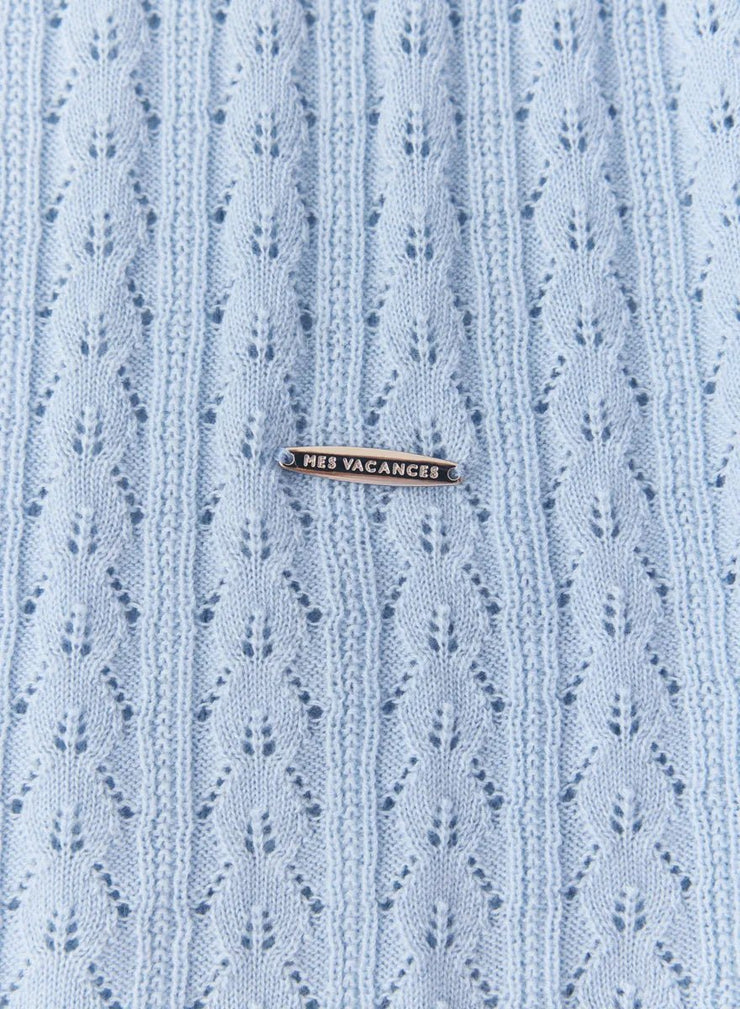 [SET] シルクレース編みショートトップス＋ツイーディーニットパンツ - MES VACANCES