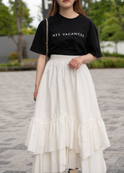 [Set]Botanical Dye ロゴTシャツ(Black)×Organic cotton ティアードスカート - LES TROIS GRACES