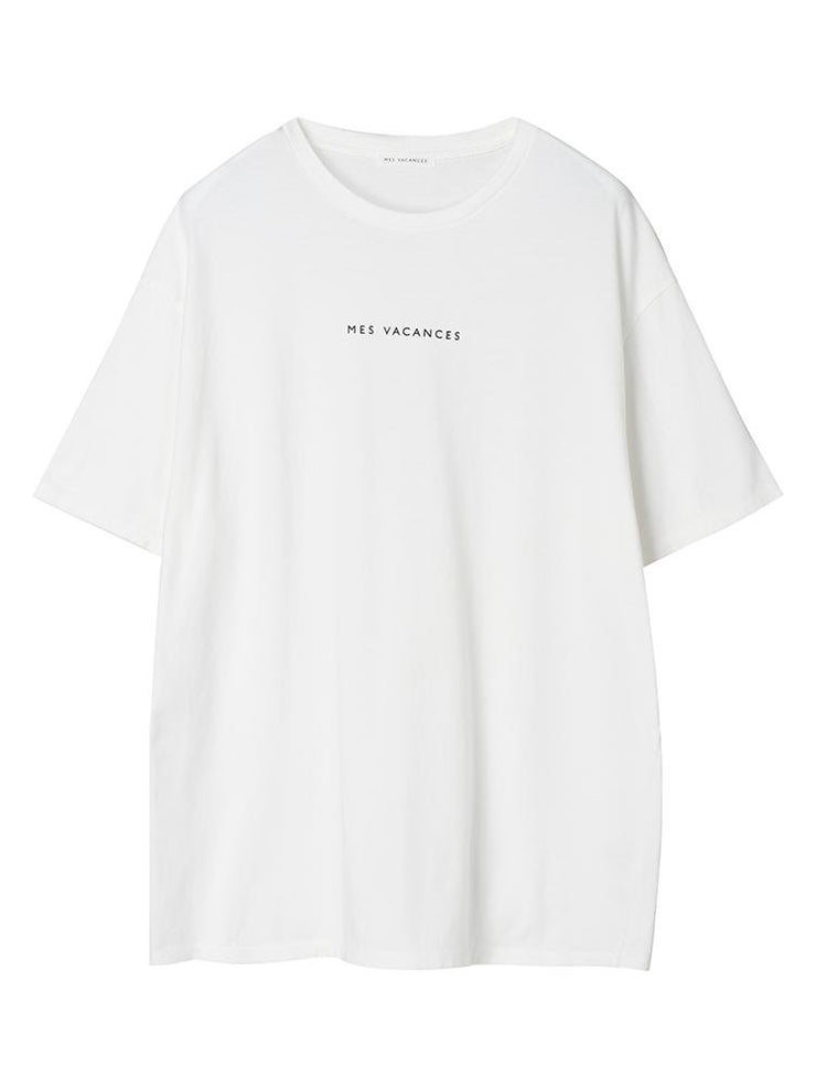 [set]【MES VACANCES×airCloset24SS】<br>Organic cotton ロゴTシャツ<br>サテンエスカルゴスカート(BLACK) - LES TROIS GRACES