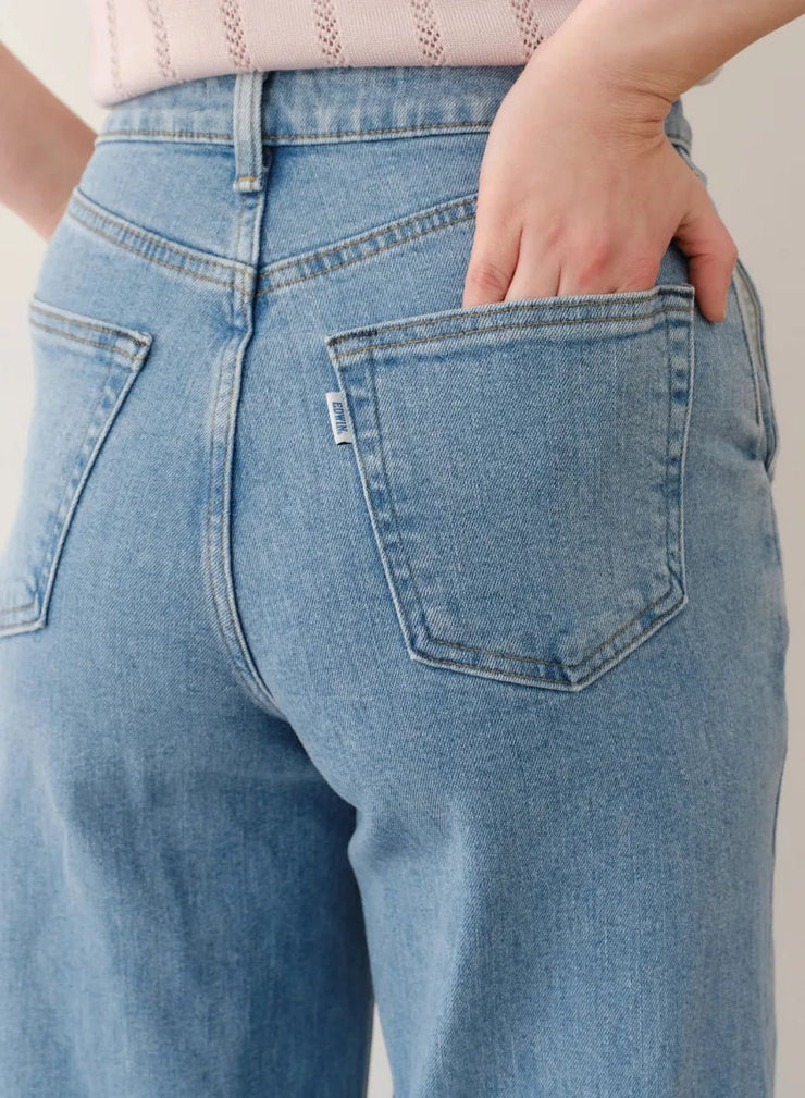 [SET]フラワーペタルブラウス+【MES VACANCES×EDWIN】 CO:RE DENIM ワイドパンツ LightBlue - MES VACANCES