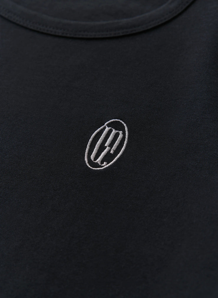 ロゴ刺繍Tシャツ（WHITE / BLACK） - MES VACANCES