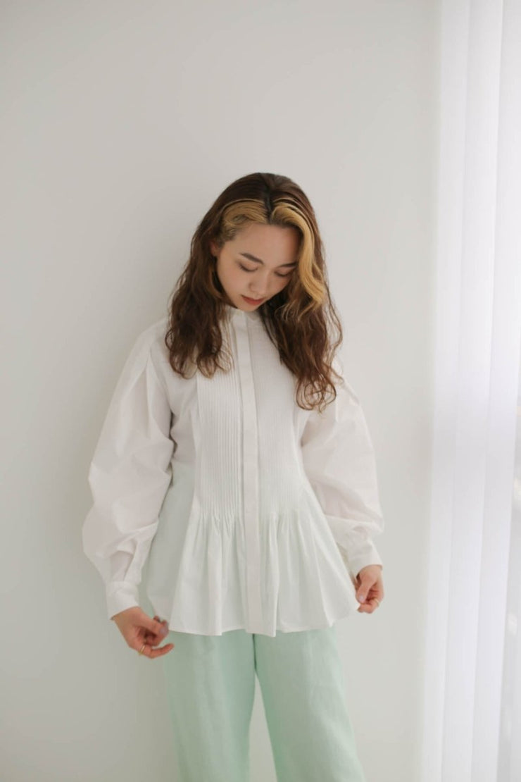 Organic cotton ピンタックブラウス - LES TROIS GRACES