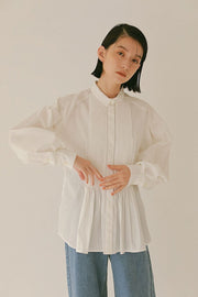 Organic cotton ピンタックブラウス - LES TROIS GRACES