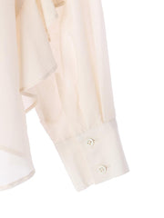 スタンドカラーフリルブラウス - LES TROIS GRACES