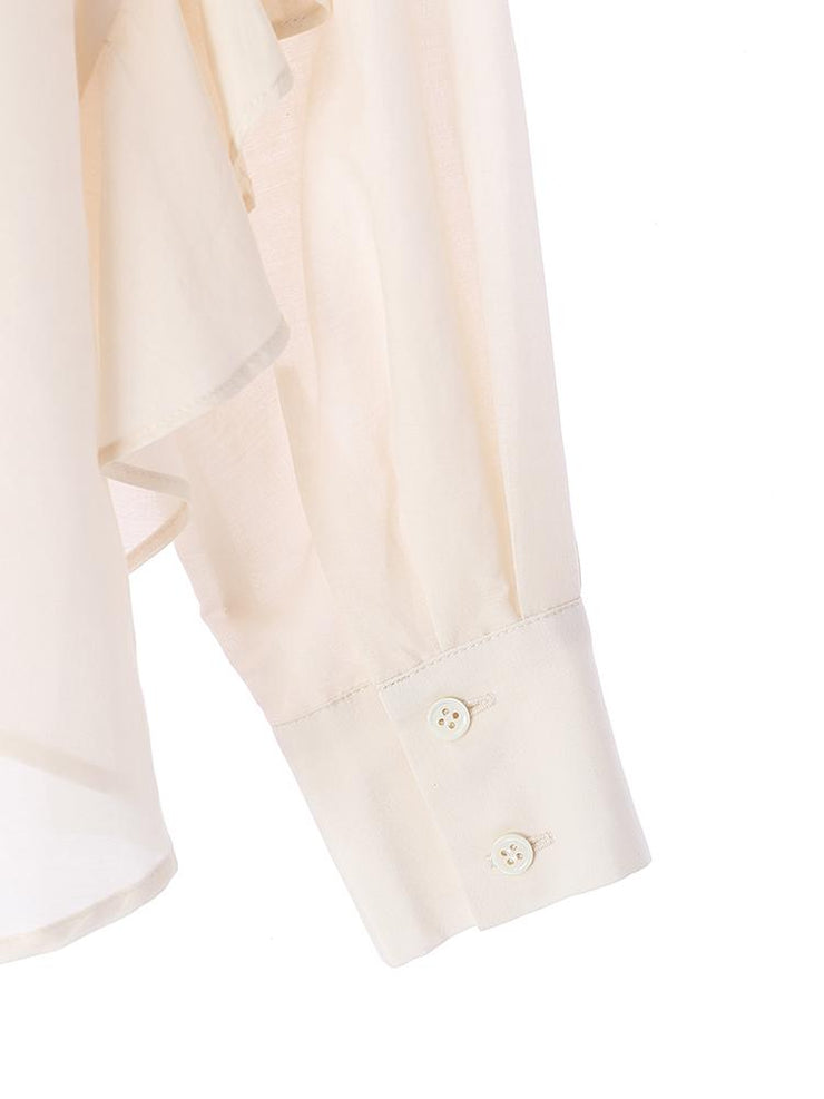 スタンドカラーフリルブラウス - LES TROIS GRACES