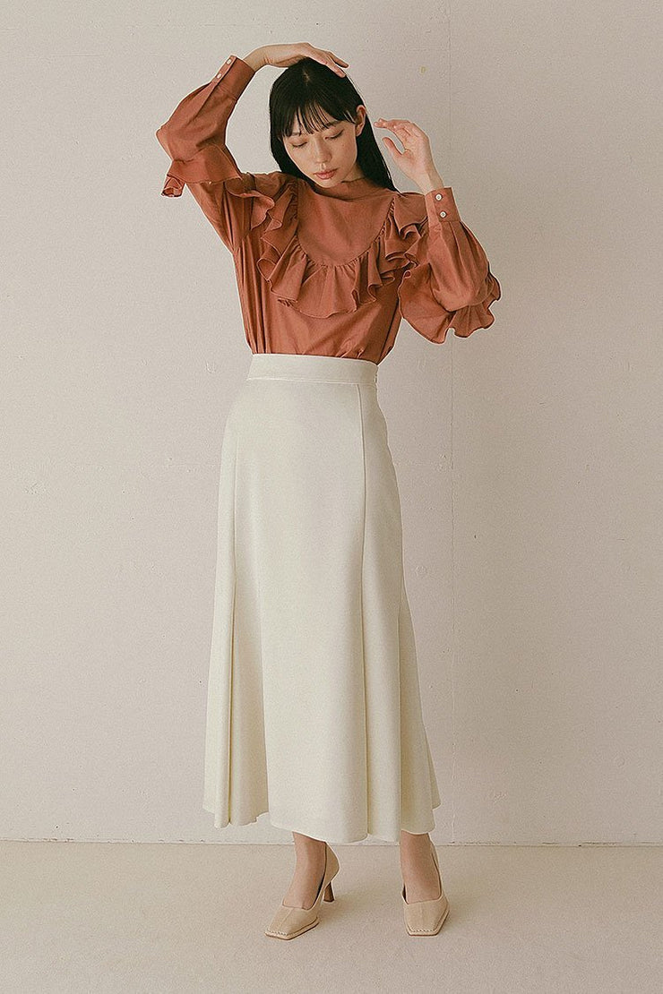 スタンドカラーフリルブラウス - LES TROIS GRACES