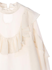 スタンドカラーフリルブラウス - LES TROIS GRACES