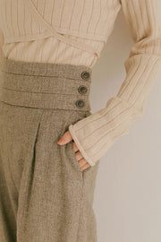 Recycle wool カマ―ベルトパンツ - LES TROIS GRACES