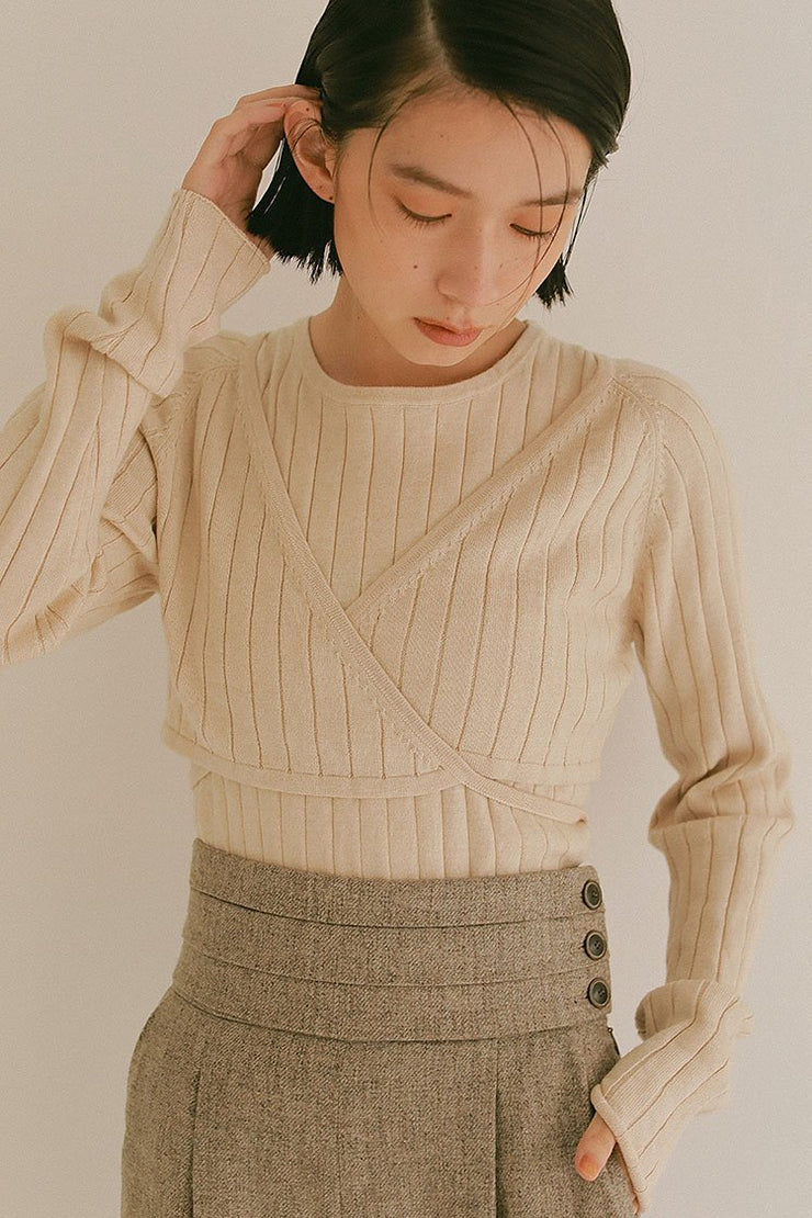 Recycle wool カマ―ベルトパンツ - LES TROIS GRACES