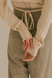 Recycle wool カマ―ベルトパンツ - LES TROIS GRACES
