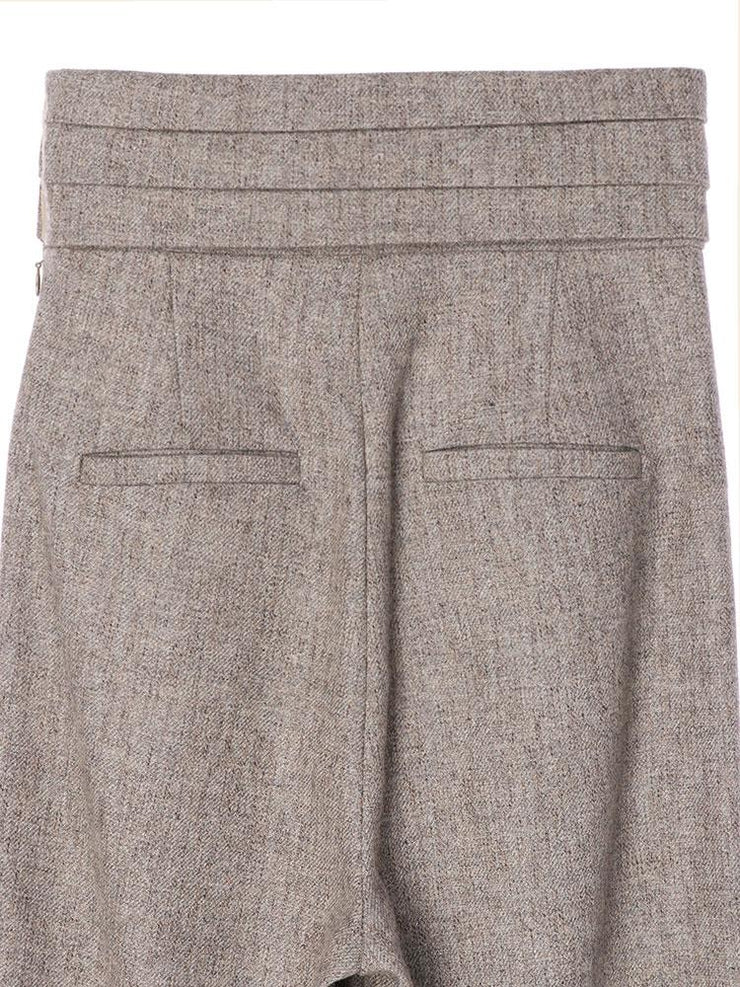 Recycle wool カマ―ベルトパンツ - LES TROIS GRACES